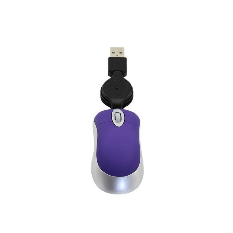 Mini mouse per computer cavo USB retrattile ottico ergonomico 1600 DPI piccoli mouse portatili per laptop