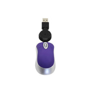 Mini mouse per computer cavo USB retrattile ottico ergonomico 1600 DPI piccoli mouse portatili per laptop