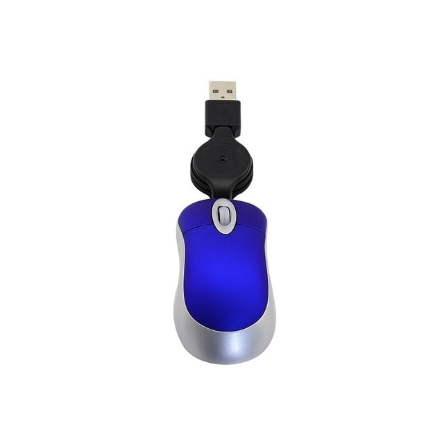 Mini mouse per computer cavo USB retrattile ottico ergonomico 1600 DPI piccoli mouse portatili per laptop