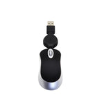Mini mouse per computer cavo USB retrattile ottico ergonomico 1600 DPI piccoli mouse portatili per laptop