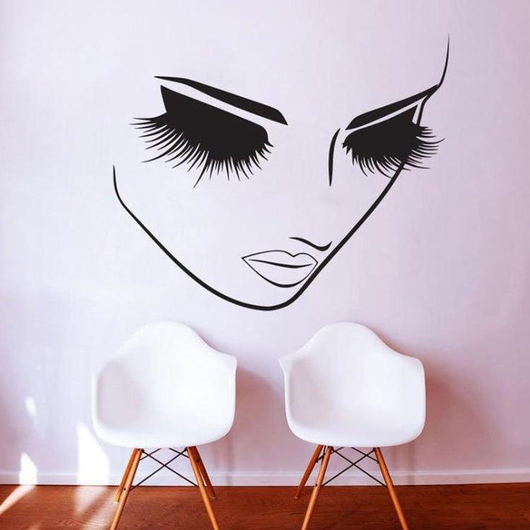 2 adesivi murali per trucco da parete per salone di bellezza, per studio di bellezza, decorazione artistica da parete, 40×34cm, 46×40cm, 57×49cm, 65×57cm