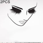 2 adesivi murali per trucco da parete per salone di bellezza, per studio di bellezza, decorazione artistica da parete, 40×34cm, 46×40cm, 57×49cm, 65×57cm