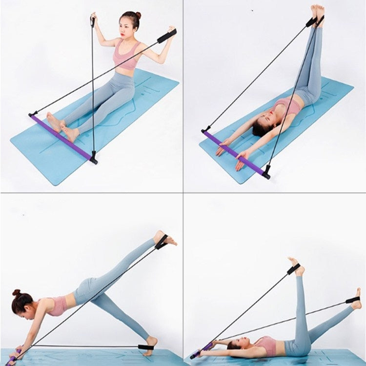 Pilates Stick Yoga Attrezzatura per il fitness Fascia per lo stretching sportivo, Pink, Purple