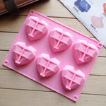 Stampo in silicone 6 in 1 a forma di cuore per stampi in silicone fai-da-te per torte con mousse, 6 in 1 Heart Shape