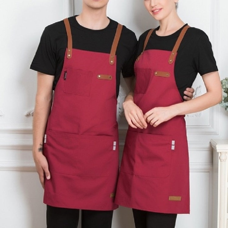 Grembiule in tela per ristorante con fonduta di caffè e tè al latte