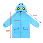 Cappotto antipioggia per bambini impermeabile da esterno, 2 pezzi, stile animale, 65*55*50