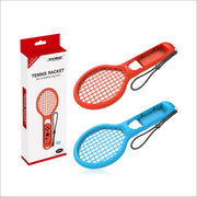 BODE Maniglia piccola sinistra e destra Racchetta da tennis NS Game Grip Maniglia da gioco sportiva TNS1843 per Switch, Tennis Racket (Red and blue)