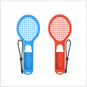 BODE Maniglia piccola sinistra e destra Racchetta da tennis NS Game Grip Maniglia da gioco sportiva TNS1843 per Switch, Tennis Racket (Red and blue)