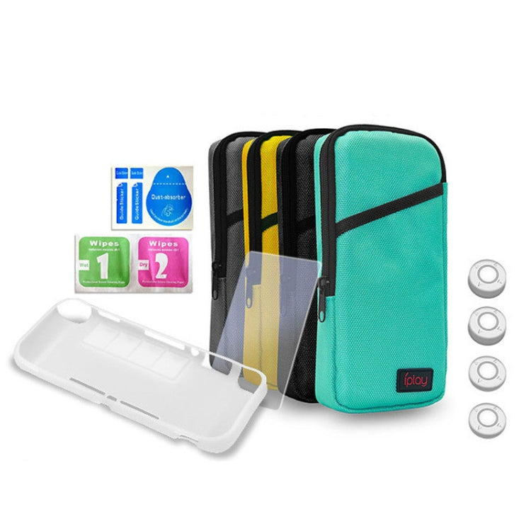 Custodia per host iplay Pellicola temperata + cappuccio basculante + guscio protettivo Borsa protettiva 7 in 1 Set di borse morbide per Switch Lite