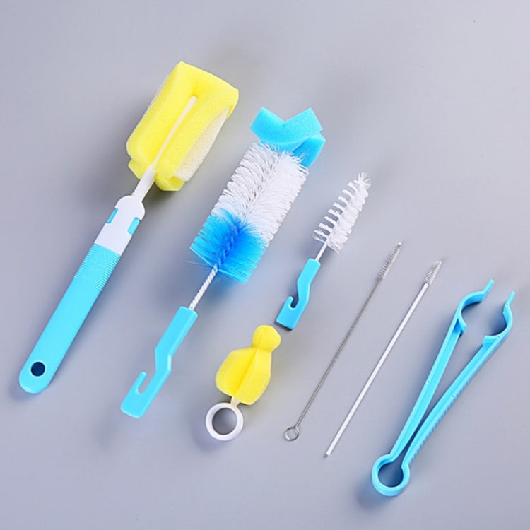 Set di spazzole di paglia per strumenti di pulizia di spugne per bottiglie da 7 pezzi/set