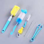 Set di spazzole di paglia per strumenti di pulizia di spugne per bottiglie da 7 pezzi/set