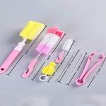 Set di spazzole di paglia per strumenti di pulizia di spugne per bottiglie da 7 pezzi/set