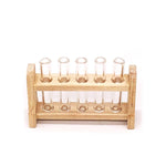 Set 3 mini provette in vetro con portaprovette in legno 1:12