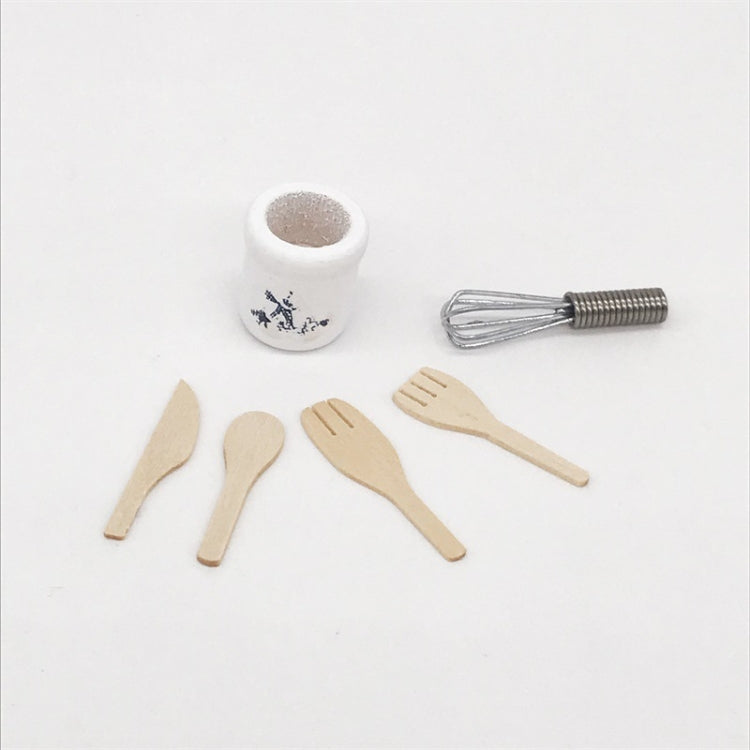 Set 6 pezzi accessori cucina miniatura 1:12