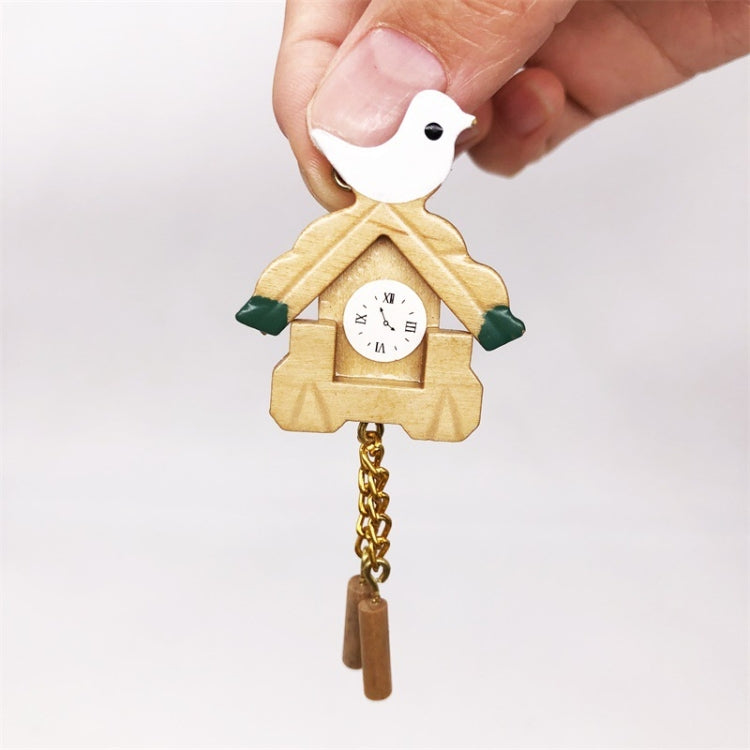 Orologio a cucù in legno miniatura per casa delle bambole