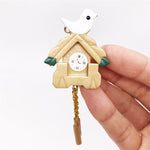 Orologio a cucù in legno miniatura per casa delle bambole