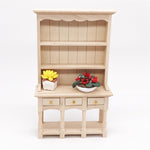 Mobili per case delle bambole Decorazione per sala studio in miniatura Libreria in legno con cassetti, Wooden Bookcase