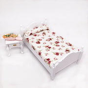 1:12 Mini House Toy Simulazione Camera da letto Letto singolo bianco, Bedroom White Single Bed