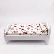 1:12 Mini House Toy Simulazione Camera da letto Letto singolo bianco, Bedroom White Single Bed
