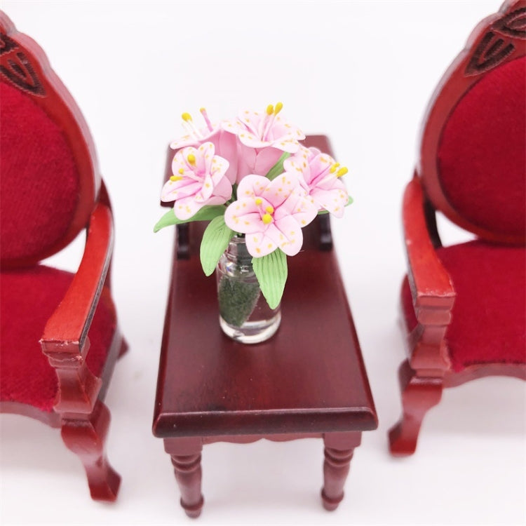Mini casa delle bambole 1:12 con fiori decorativi in resina