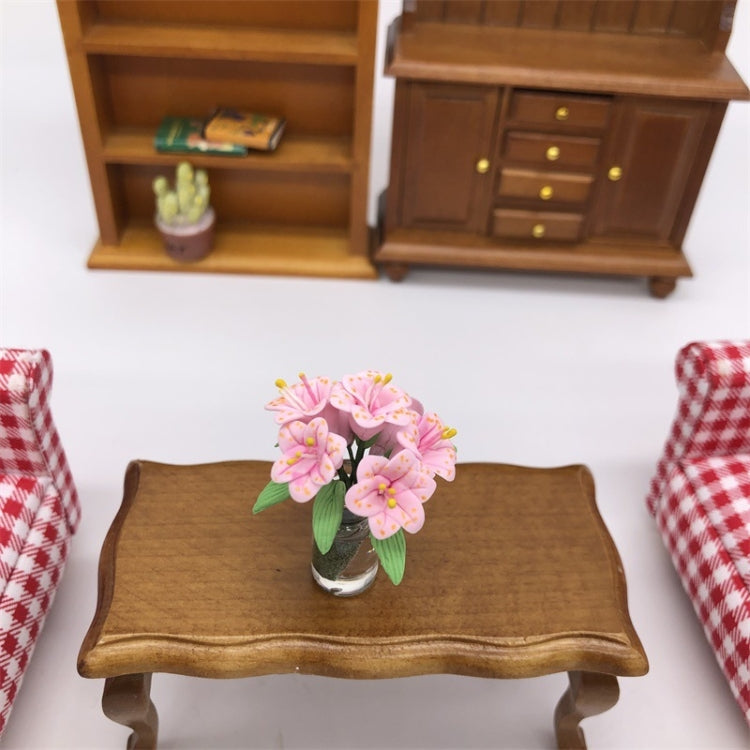 Mini casa delle bambole 1:12 con fiori decorativi in resina