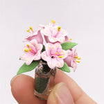 Mini casa delle bambole 1:12 con fiori decorativi in resina