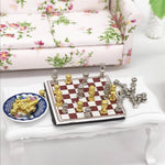 Accessori per la scena del modello di scacchi di simulazione del giocattolo della mini casa 1:12, Chess