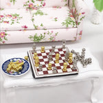 Accessori per la scena del modello di scacchi di simulazione del giocattolo della mini casa 1:12, Chess