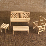 4 pezzi/set 1:12 casa delle bambole mini modello di mobili sgabello da giardino per esterni, Outdoor Garden Chai