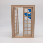 2 pezzi 1:12 casa delle bambole fai da te mini porta e finestra materiale semplice 28 griglie porta doppia penna, 2 PCS 28 Grids Double Ppen Door