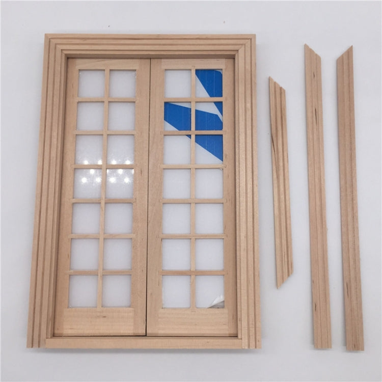 2 pezzi 1:12 casa delle bambole fai da te mini porta e finestra materiale semplice 28 griglie porta doppia penna, 2 PCS 28 Grids Double Ppen Door
