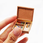 Scatola acquerello tascabile per case delle bambole 4x3x2cm