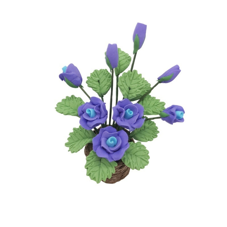1:12 Mini House Toy Simulazione Modello di fiori di rosa viola, Purple Rose Flowers