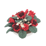 Fiore in vaso rosa decorativo mini casa 1:12
