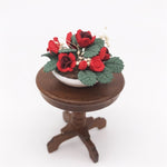 Fiore in vaso rosa decorativo mini casa 1:12