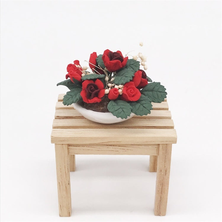 Fiore in vaso rosa decorativo mini casa 1:12