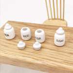 Set 3 barattoli miniatura in legno per casa delle bambole 1:12