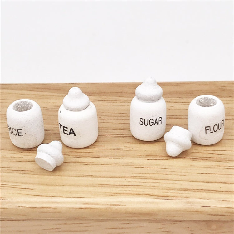 Set 3 barattoli miniatura in legno per casa delle bambole 1:12