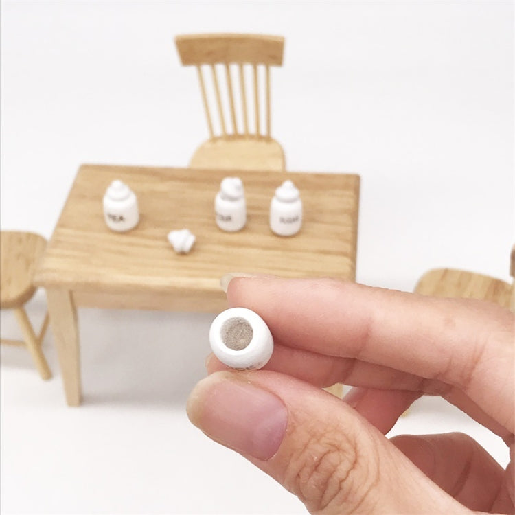 Set 3 barattoli miniatura in legno per casa delle bambole 1:12