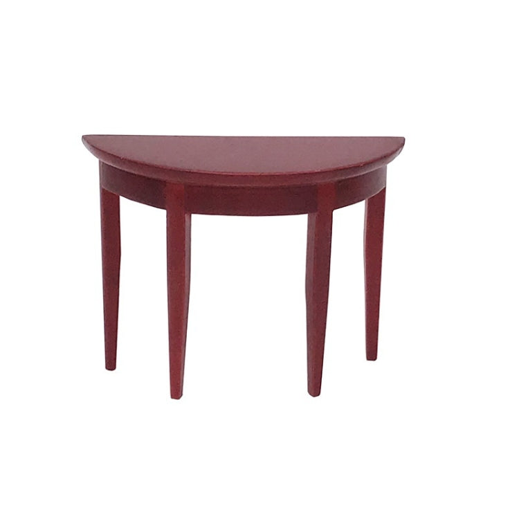 Tavolo da portico semicircolare in mogano con decorazione per mini casa delle bambole in scala 1:12 da 3 pezzi, 3 PCS Porch Table