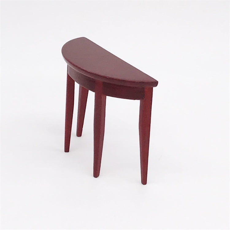 Tavolo da portico semicircolare in mogano con decorazione per mini casa delle bambole in scala 1:12 da 3 pezzi, 3 PCS Porch Table