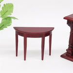 Tavolo da portico semicircolare in mogano con decorazione per mini casa delle bambole in scala 1:12 da 3 pezzi, 3 PCS Porch Table