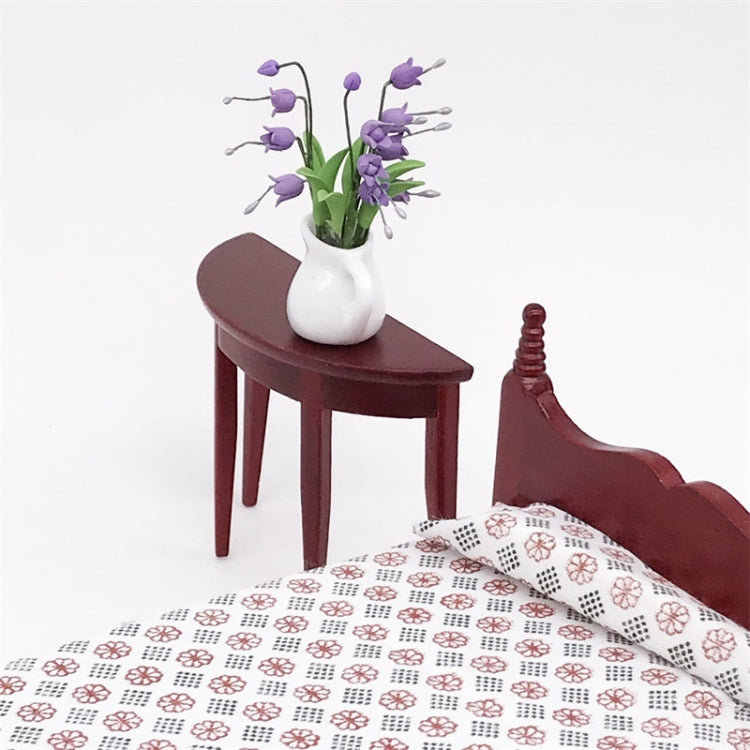 Tavolo da portico semicircolare in mogano con decorazione per mini casa delle bambole in scala 1:12 da 3 pezzi, 3 PCS Porch Table