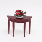 Tavolo da portico semicircolare in mogano con decorazione per mini casa delle bambole in scala 1:12 da 3 pezzi, 3 PCS Porch Table