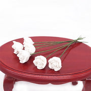 10 rose decorative per la scena della camera da letto del giardino della casa delle bambole in scala 1:12 in scala 1:12, White