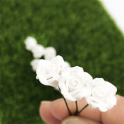 10 rose decorative per la scena della camera da letto del giardino della casa delle bambole in scala 1:12 in scala 1:12, White