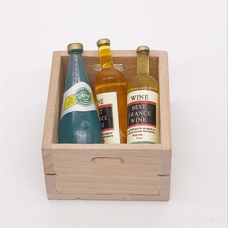 Set 3 bottiglie vino decorazione mini casa bambole