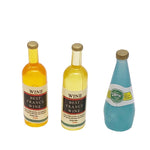 Set 3 bottiglie vino decorazione mini casa bambole