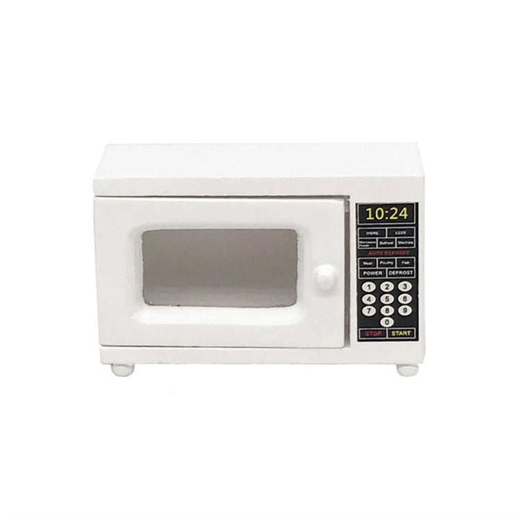 Forno a microonde in legno per casa delle bambole 1:12