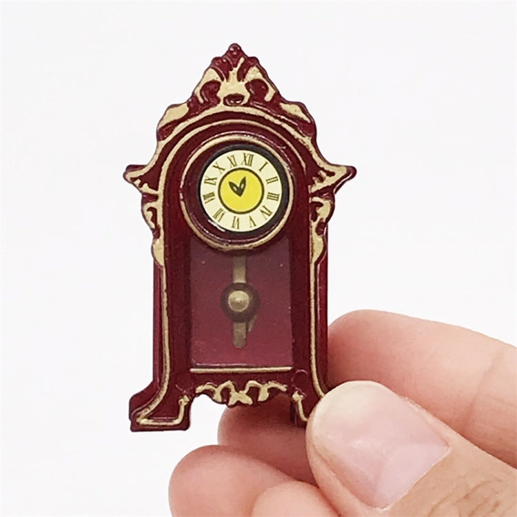 Orologio vintage classico in plastica color mogano 7x5x3 cm